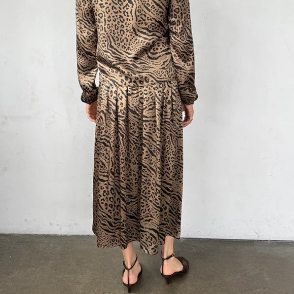 CIAO LUCIA | COLUMBA SKIRT LEOPARD PRINT SILK - Picture 4 of 5